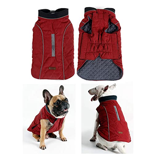 PENIVO 6 Farben Haustier Jacke Hundebekleidung Wasserabweisend Winter Warme Kleidung Weste Reversible Winterjacken Mäntel für Kleine Mittelgroße Hund (XL, Rot) von Penivo