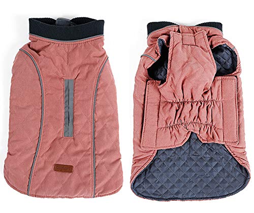 Penivo Winter Hundemantel 6 Farben Haustier Jacke Hundekleidung Wasserabweisend Reflektierend Winter Warm Kleidung Weste Reversible Kleidung für kleine mittlere Hunde (S, Rosa) von Penivo