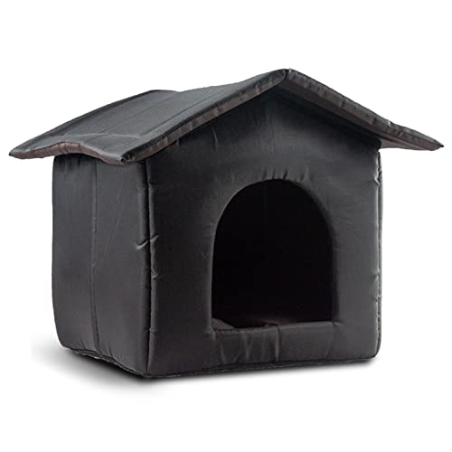 Katzenhaus für Draußen Winterfest, wasserdichte Hundehaus Indoor Outdoor, Katzenhütte Katzen Unterschlupf mit Abnehmbarem Matte, Oxford Stoff Faltbares Haustierhaus Winter für Katzen Kleine Hunde von Penlimly