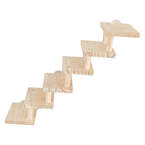 Leiter für Hamster, Holz Hamster Treppe für Käfig, 6-lagige Kletterleiter Hamster Kleintiere Hamster Vogel Spielzeug, Hamster Meerschweinchen Chinchilla Ratten Papagei Vogel Leiter Plattform für Käfig von Penlimly