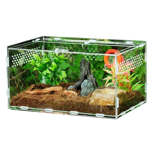 Reptilien Terrarium, Transparente Acryl Reptilienzuchtbox, Reptil Fütterungsbox, Transportboxen für Reptilien & Amphibien, Reptilien Behälter, Lebensräume für Reptilien Eidechsen Hornfrösche Spinnen von Penlimly