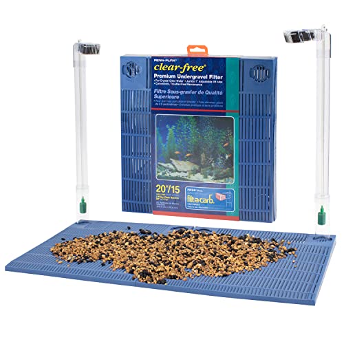 Penn-Plax Undergravel Aquarium Filter für 15-20 (hohe) Gallonen Tanks - Zwei 28,4 cm x 28,6 cm Platten - Unterkiessystem für klares, sauberes Wasser - Sicher für Süß- und Salzwassertanks von Penn-Plax