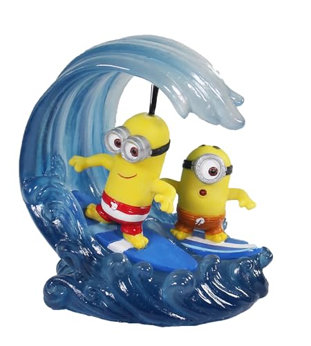 Penn-Plax Minions Aquarium-Ornament, offizielles Lizenzprodukt, Kevin & Stuart Surfen, sicher für Süß- und Salzwasseraquarien, klein von Penn-Plax