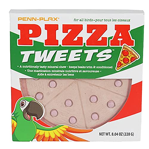 Penn-Plax Tweet Eats: Pizza Tweets – nahrhaftes und schmackhaftes Mineral Kauen – sicher für alle Vögel – hält Schnäbel trimmt und konditioniert – 1 Stück von Penn-Plax