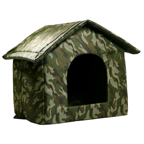 Katzenhaus im Freien, isolierte Wildkatze, große wetterfeste Katzenhäuser für Katzen im Freien/Innenräumen - 14x14x14 von Peosaard