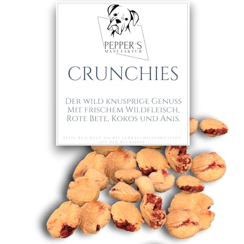 Pepper's Manufaktur Crunchies - knusprige Genuss mit frischem Wildfleisch, Rote Bete, Kokos und Anis - der perfekte Snack für Ihren geliebten Vierbeiner! Natürliche Leckerli. (100g) von Pepper´s Manufaktur