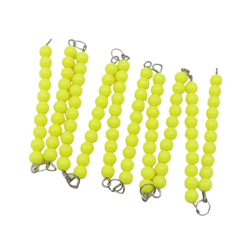 Perfeclan 10 Stück Montessori-Perlenketten, Montessori-Zählspielzeug, frühpädagogische Lehrmittel für Kinder im Alter von 3–5 Jahren, Gelb von Perfeclan
