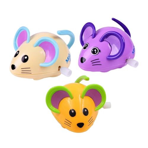 Perfeclan 3-teiliges Uhrwerk-Mäusespielzeug, interaktives Katzenspielzeug, lustiges Gehen, Springen, Rattenspielzeug, Frühlingsspielzeug, Mäuse für Ostern, von Perfeclan