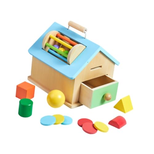 Perfeclan Montessori-Spielzeug aus Holz, Aktivitätstafel, Farbsortierung, Lernspielzeug, Sensoriktafel, Aktivitätshaus für Mädchen und Jungen im Alter von 2–4 von Perfeclan