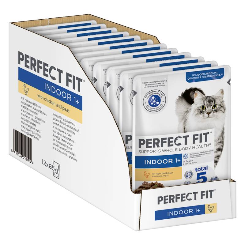 40 + 8 gratis! 48 x 85 g Perfect Fit - Indoor 1+: Huhn & Erbsen von Perfect Fit