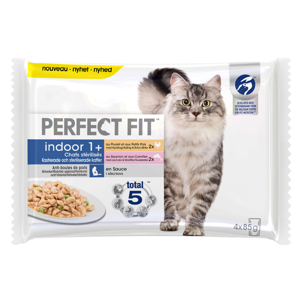 52 x 85 g Perfect Fit Sterilise zum Sonderpreis! - Indoor Adult 1+: Huhn & Lachs von Perfect Fit