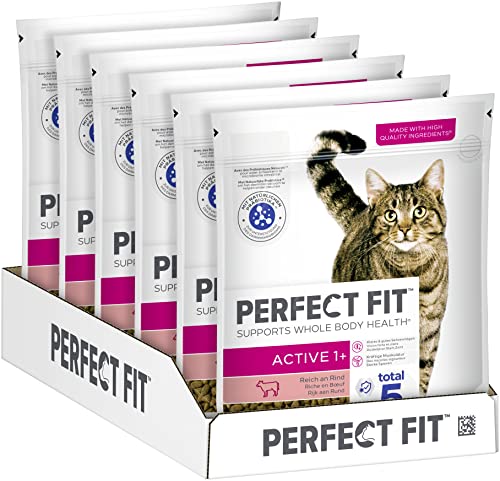 Katze Beutel Active 1+ mit Rind 6 x 750g von Perfect Fit