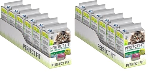 Katze Portionsbeutel Natural Vitality Adult 1+ mit Hochseefisch und mit Lachs 6 x (6 x 50g) Multipack (Packung mit 2) von Perfect Fit