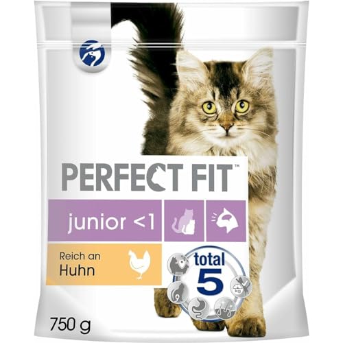 Katzenfutter Trockenfutter Junior <1 Kitten/Kätzchen Reich an Huhn 750g von Perfect Fit