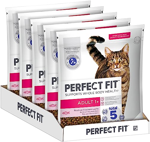 PERFECT FIT™ Katze Beutel Adult 1+ mit Lachs 5x1,4kg von Perfect Fit