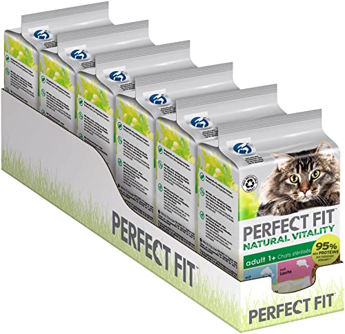 PERFECT FIT Adult 1+ Premium Katzenfutter nass - 36x50g Portionsbeutel - mit Hochseefisch und Lachs - Nassfutter für Katzen - ohne Getreide von Perfect Fit