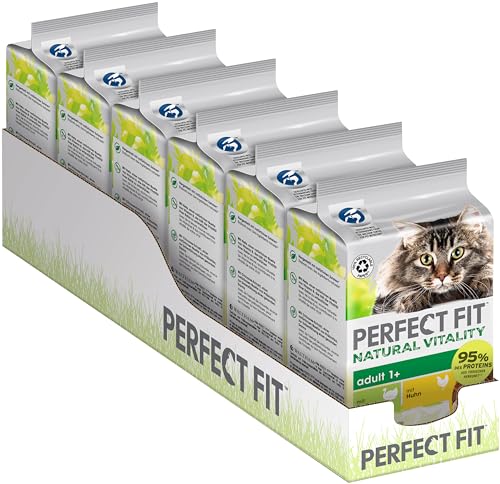 PERFECT FIT Adult 1+ Premium Katzenfutter nass - 36x50g Portionsbeutel - mit Huhn und Truthahn - Nassfutter für Katzen - ohne Getreide von Perfect Fit