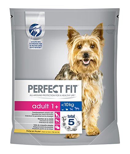 Perfect Fit Hundefutter Trockenfutter Adult für kleine Hunde <10kg 1+ reich an Huhn, 1 Beutel (1 x 825g) von Perfect Fit