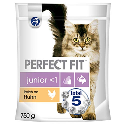 Perfect Fit Katzenfutter Trockenfutter Junior <1 Kitten/ Kätzchen Reich an Huhn, 1 Beutel (1 x 750g) von Perfect Fit