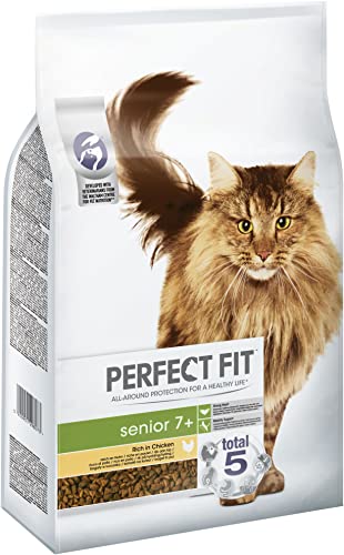 Perfect Fit Senior 7+ – Trockenfutter für ältere Katzen ab 7 Jahr – Huhn – Unterstützt die Vitalität – 7 kg von Perfect Fit