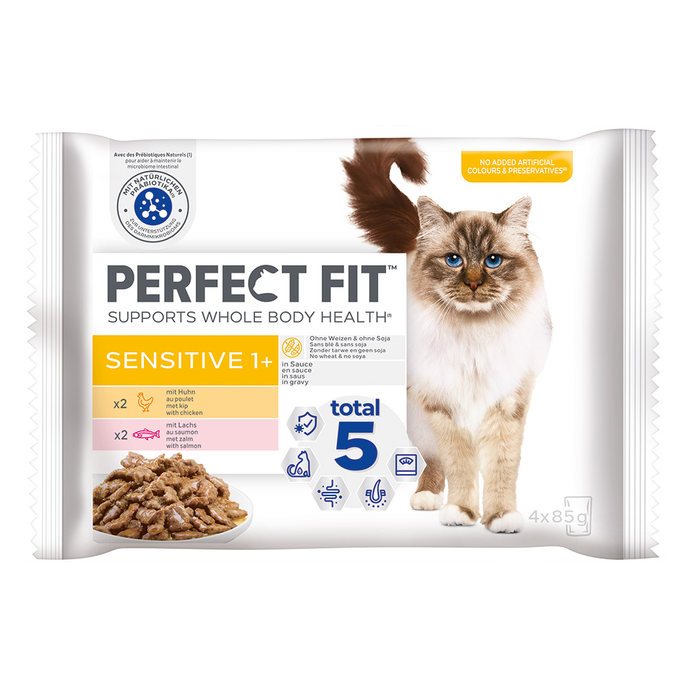 Perfect Fit Sensitive 1+ - Sparpaket: Huhn und Lachs (52 x 85 g) von Perfect Fit
