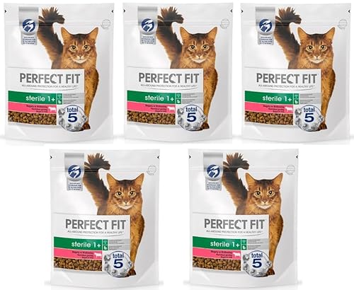 Sterile 1+ Trockenfutter reich an Rindfleisch, für Katzen nach Sterilisation oder Kastration ab einem Alter von 1 Jahr 5 x750 g von Perfect Fit