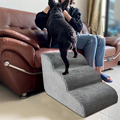 Perfect Flower Hundetreppe Leiter Haustiertreppe 3 Stufen rutschfeste Bettleiter Für Schlafsofa Hundetreppe Mit Plüschbezug,Leicht Und Tragbar Schlafsofa Leiter Für Pet von Perfect Flower