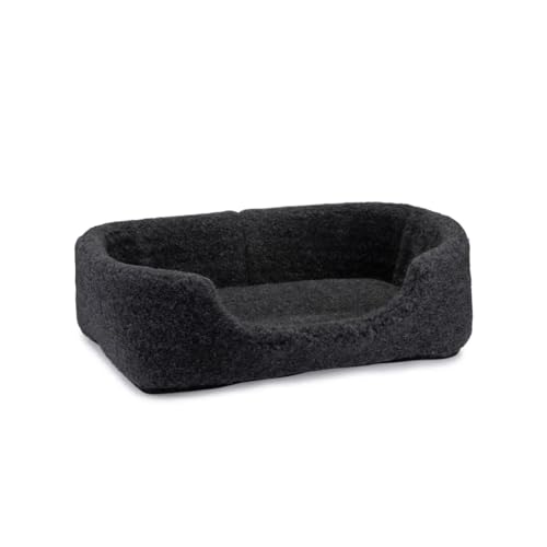 Perfect Wool Haustierbett aus Wolle. Warmes Bett für Hunde und Katzen aus Merinowolle (schwarz) von Perfect Wool