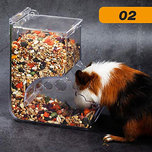 Perfuw Hamster-Futterspender, automatischer Futterautomat, große Kapazität, transparent, Käfigzubehör geeignet für Eichhörnchen, Igel, Meerschweinchen, Style 2 von Perfuw