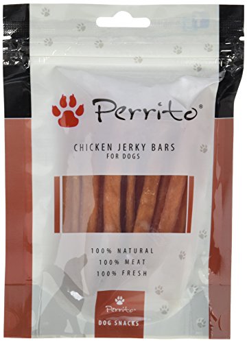 Perrito Hundeleckerli Chicken Jerky Bars, getrocknetes Hühnerfleisch in dünnen Streifen, 1er Pack (1 x 100 g) von Perrito