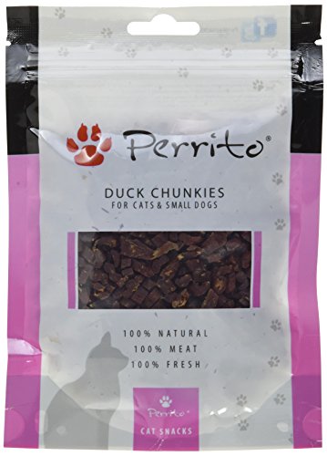 Perrito Hundeleckerli Duck Chunkies, kleine Entenfleischstücke, 1er Pack (1 x 100 g) von Perrito