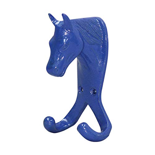 Perry Equestrian Wandhaken, Pferdekopf, Blau von Perry Equestrian