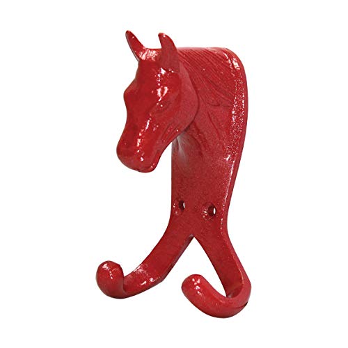 Perry Equestrian Wandhaken, Pferdekopf, Rot von Perry Equestrian