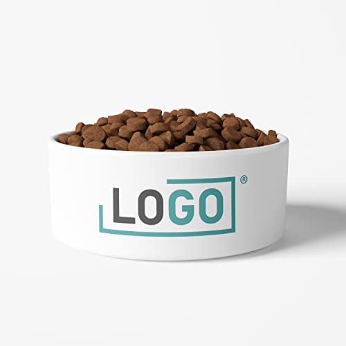 Personalisierter Hundenapf Futternapf aus Keramik mit eigenen Logo oder beliebigem Text (Logo) von Personalisedog