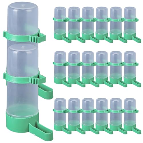 20pcs Vogelwasserspender, automatische Vogelwasserfuttermittel mit großer Kapazität, multifunktionaler Plastik -Käfig -Zubehör -Trinkerflasche für Shot Lovebirds Canary von Pesoncarl