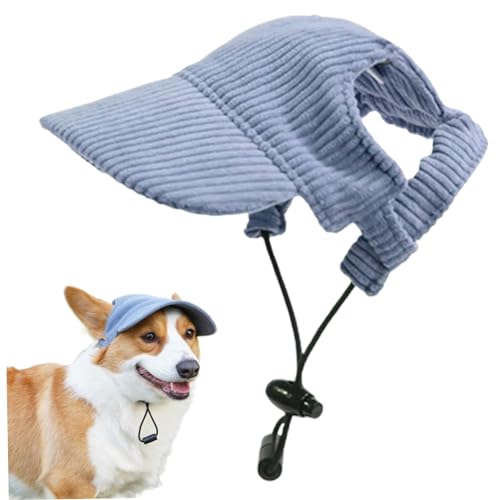 Hund Sonnenschutzmittel, Hund Sonnenhut, verstellbare Hunde Baseballkappe mit Ohrlöchern, Sonnenschutzhund Strandhut mit vorderem Rand, tragbare Hundeshüte für Hunde 3,5-7,5 kg, blau von Pesoncarl