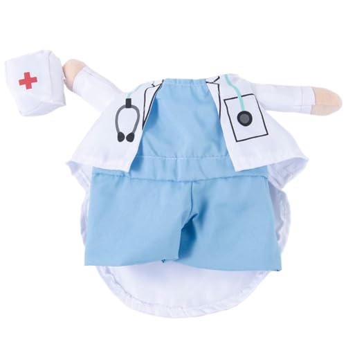 Hundekostüm, Polyester Hund Doktor Kostüm Lustige Haustier Cat Cosplay Dress Up Party Haustier Vorräte für kleine mittelpapler Kätzchen von Pesoncarl