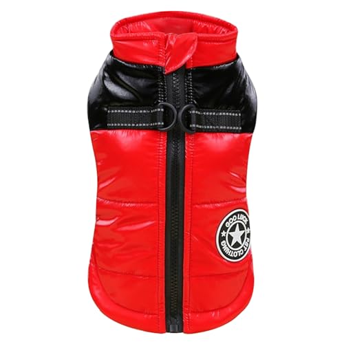 Hundemantel, Hundejacke, Winter, wasserdicht und winddicht, extra warme Hundeweste mit D-Ringen, Reißverschluss, dicke Haustierkleidung für 4,25–6 kg Haustiere bei kaltem Wetter, Größe XL von Pesoncarl