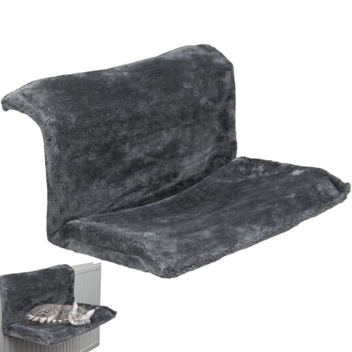 Katzenkühlerbett mit einem starken Metallrahmen warm und gemütlich hängende Katzenbett graue Katzenbett geeignet für Katzen bis zu 5 kg, Katzennicke Plüsch von Pesoncarl