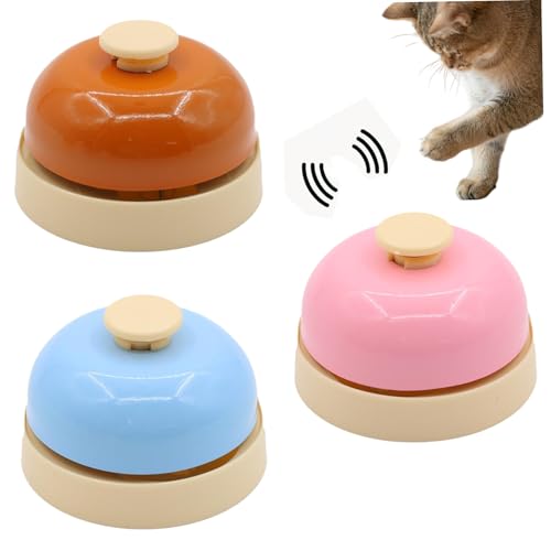 Pesoncarl Hundetraining Bell 3pcs Interaktive Hund Katze Bell niedliche Metallköpfchen für Hunde kleine Haustier Call Bell für Service Fun Haustraining Glocken Spielzeug für Welpenhunde Katze von Pesoncarl