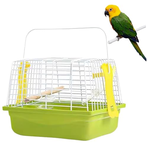 Pesoncarl Vogelträger Reisekäfig, tragbarer Vogel Reisekäfig mit Griff und Bodennetz, leicht zu montierende Reisebandkäfig für afrikanische graue Conure Cockatiel Lovebird Finch Canary von Pesoncarl