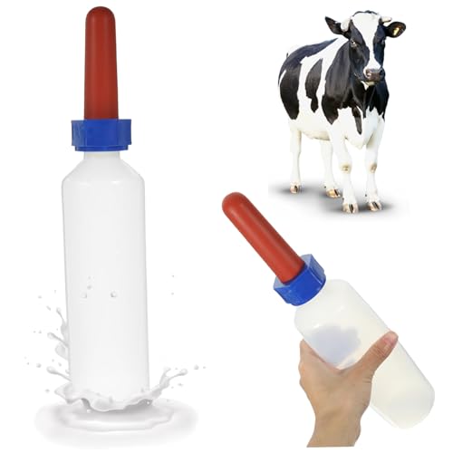 Pesoncarl Wadenmilchflasche, 500 ml verdickter Kuhwasserflasche, tragbare tierische Milchflaschen mit Silikon -Schnuller, leichtes und sicheres Milchspeicherflaschen -Kalb -Feeder, Style 2 von Pesoncarl