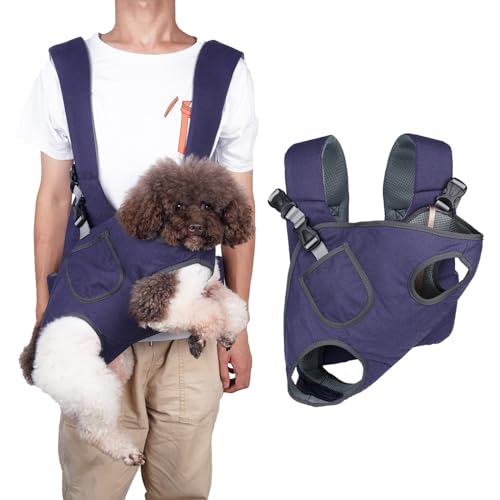 Pet Rucksack Carrier Verstellbarer Katzen Rucksack Atmungsaktivem Hund Rucksack mit Taschen und Haken, das Wanderbetthundschlinge für kleine und mittlere Haustiere, Hundeträger für kleine Hunde von Pesoncarl