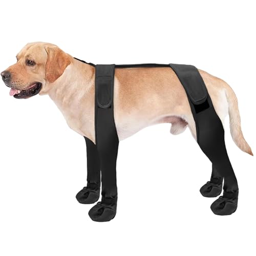 Stiefel Pfotenschutz, Hundestiefel für den Winter, Anti-Rutsch-Hosenteilhund-Winterstiefel mit verstellbarem Riemen, Schneeschuhe für Hunde Schnee Regen Wanderpfoten Beschützer s von Pesoncarl