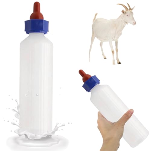 Ziegenmilchflasche, 500 ml dickere Ziegenflaschen zum Füttern von Babyziegen, tragbare tierische kleine Milchflaschen mit Silikon -Schnuller, sichere Milchspeicherflasche Schaffuttermittel, Stil 1 von Pesoncarl