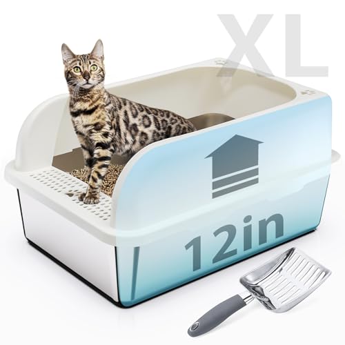 XXL Katzentoilette für kleine bis große Hunde - Edelstahl Hundetoilette Kein Rosten Kein Durcheinander Kein Geruch (Weiß) von Pestairs