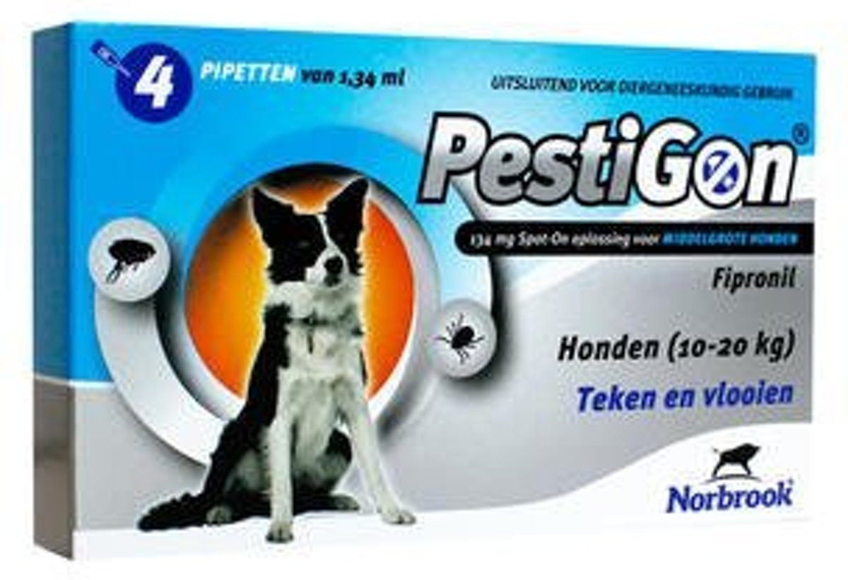 Pestigon Spot-On für den Hund von 10 bis 20 kg 2 x 4 Pipetten von Pestigon