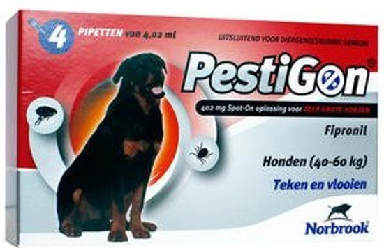 Pestigon Spot-On für den Hund von 40 bis 60 kg 2 x 4 Pipetten von Pestigon