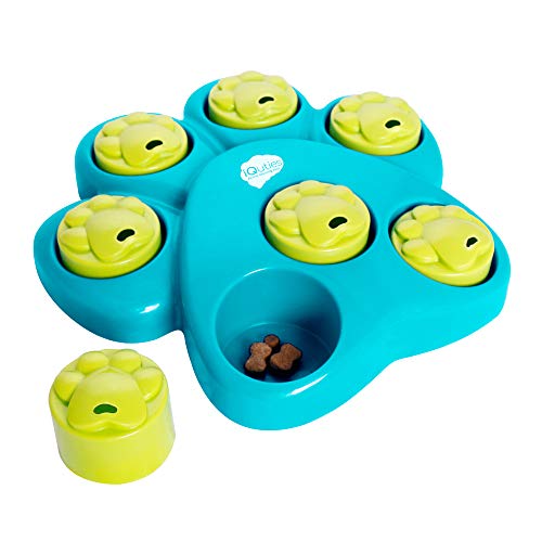 Iquities Hunde Puzzle Slow Feeder Leckerlispender für Hunde Paw Hide Gehirntraining IQ Spiel Blau Grün von Pet Brands