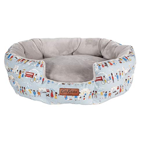 Pet Brands Cath Kidston Hundebett, oval, London-Druck, wendbare Innenseite, 60 x 50 x 20 cm, Mehrfarbig von Pet Brands